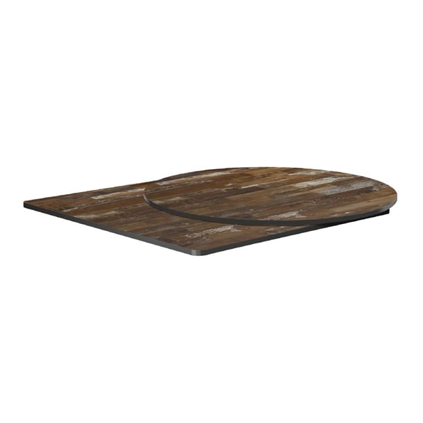 Extrema Square Planked Vintage Wood Table Top p_hs695