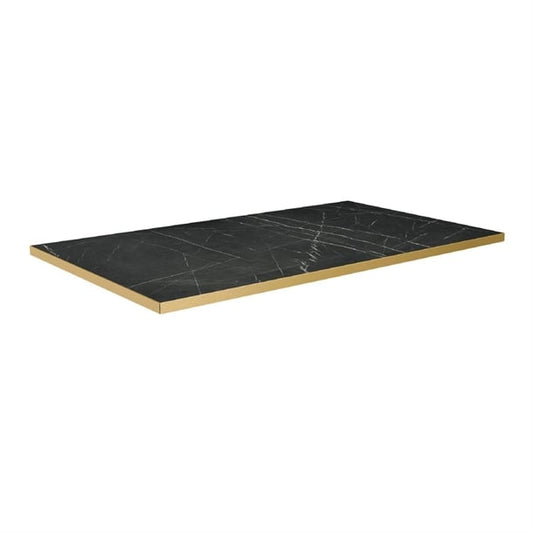 Omega Rectangular Laminate Table Top Black Marble 1200x700mm hs752