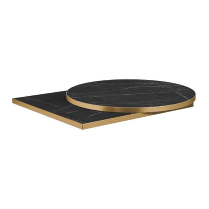 Omega Square Laminate Table Top Black Marble p_hs754