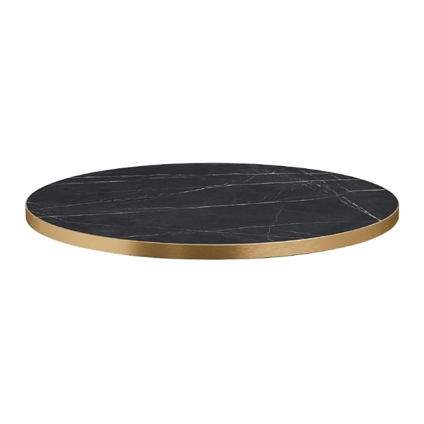 Omega Round Laminate Table Top Black Marble p_hs753