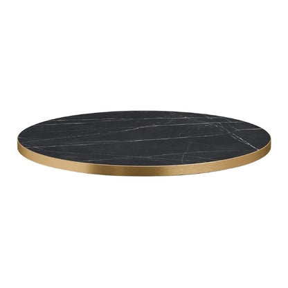 Omega Round Laminate Table Top Black Marble p_hs753