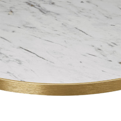 Omega Round Laminate Table Top White Carrara Marble p_hs760