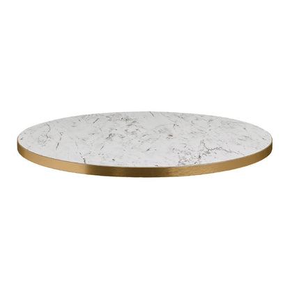 Omega Round Laminate Table Top White Carrara Marble p_hs760