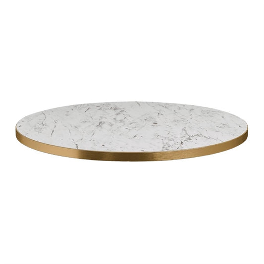 Omega Round Laminate Table Top White Carrara Marble p_hs760