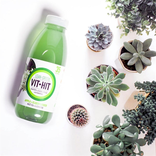 VITHIT Lean & Green Apple & Elderflower Vitamin Water 500ml (12 Pack) hs822