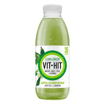 VITHIT Lean & Green Apple & Elderflower Vitamin Water 500ml (12 Pack) hs822