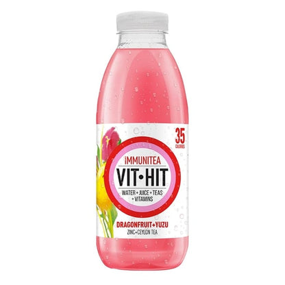 VITHIT Immunitea Dragonfruit & Yuzu Vitamin Water 500ml (12 Pack) hs825
