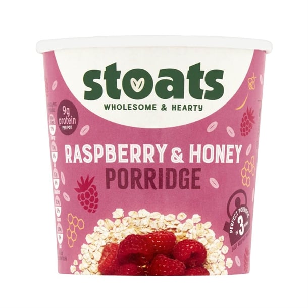 Stoats Raspberry & Honey Porridge Pots 60g (16 Pack) hs853