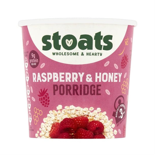 Stoats Raspberry & Honey Porridge Pots 60g (16 Pack) hs853