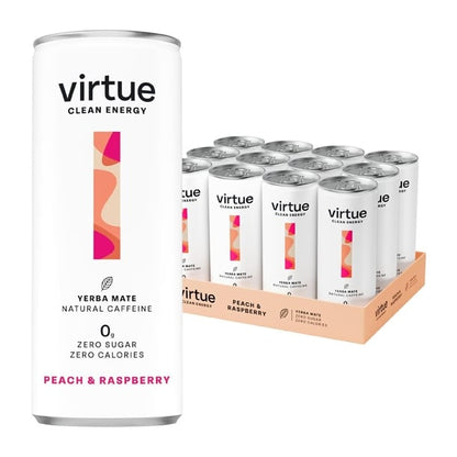 Virtue Yerba Mate - Peach and Raspberry 250ml (12 Pack) hs865