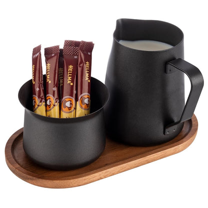 APS Acacia Wood And Stainless Steel Milk and Sugar Set hs900