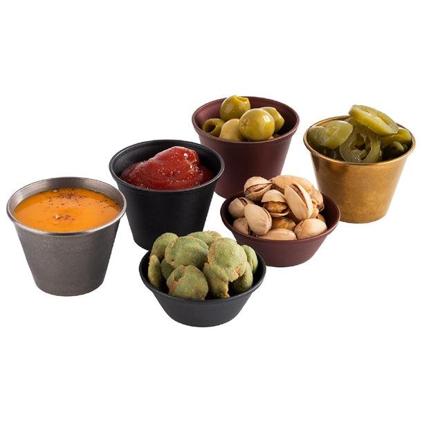 APS Dip Bowls Grey/Black 40ml (6 Pack) hs935