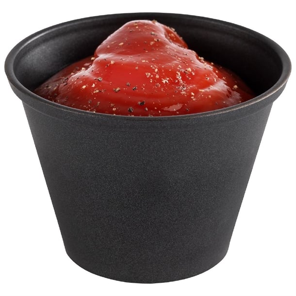 APS Dip Bowls Grey/Black 60ml (6 Pack) hs937
