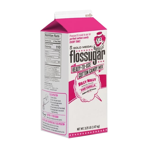 Flossugar Pink Vanilla Ready to Use Cotton Candy Mix 1.47kg hs987