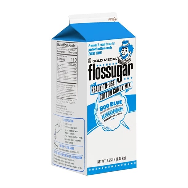 Flossugar Blue Raspberry Ready to Use Cotton Candy Mix 1.47kg hs988