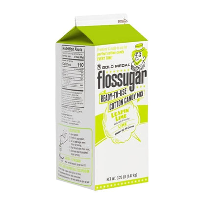 Flossugar Lime Ready to Use Cotton Candy Mix 1.47kg hs990