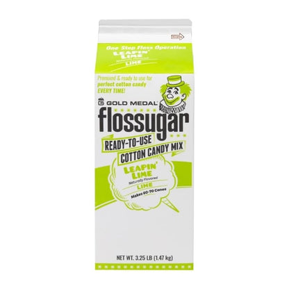 Flossugar Lime Ready to Use Cotton Candy Mix 1.47kg hs990