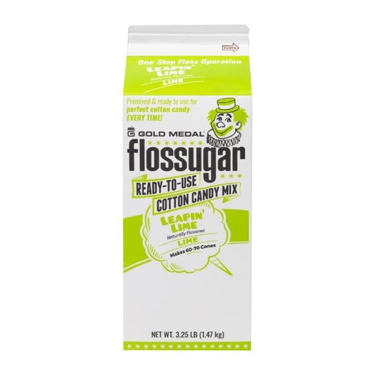 Flossugar Lime Ready to Use Cotton Candy Mix 1.47kg hs990
