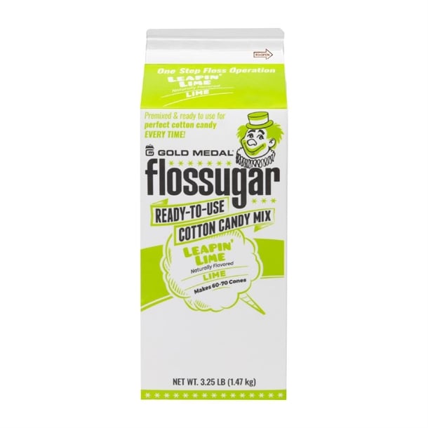 Flossugar Lime Ready to Use Cotton Candy Mix 1.47kg hs990