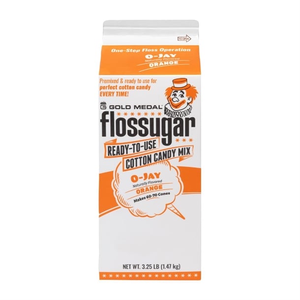 Flossugar Orange Ready to Use Cotton Candy Mix 1.47kg hs991