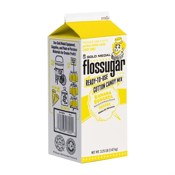 Flossugar Banana Ready to Use Cotton Candy Mix 1.47kg hs995