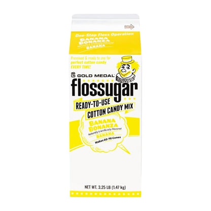 Flossugar Banana Ready to Use Cotton Candy Mix 1.47kg hs995
