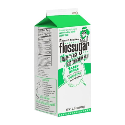 Flossugar Green Apple Ready to Use Cotton Candy Mix 1.47kg hs996