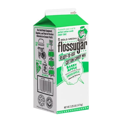 Flossugar Green Apple Ready to Use Cotton Candy Mix 1.47kg hs996