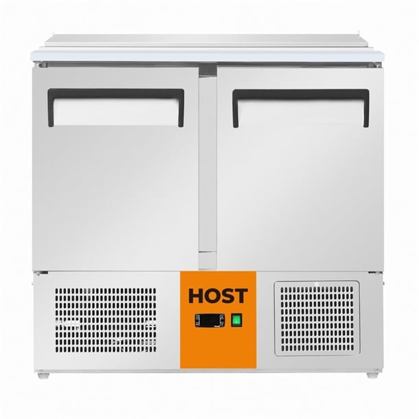 HOST 2 Door Saladette Counter Fridge with chopping board 240Ltr HOST1303SR ht148