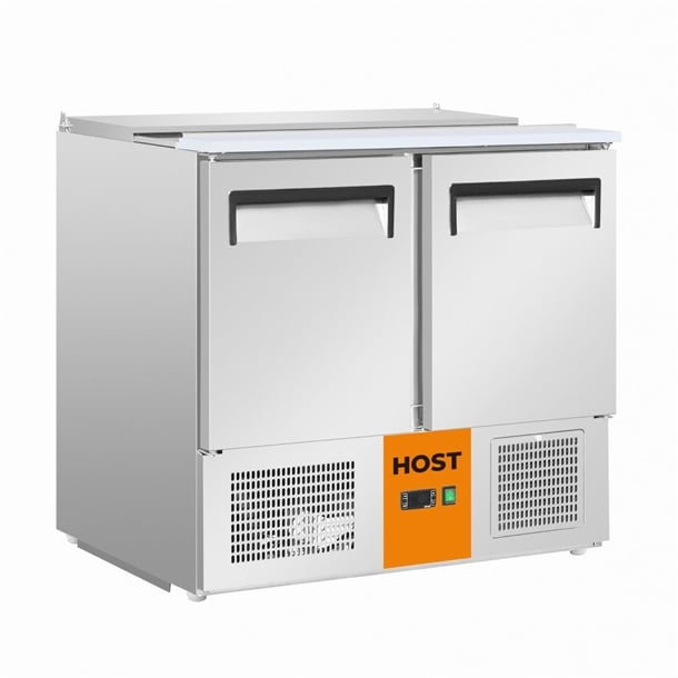 HOST 2 Door Saladette Counter Fridge with chopping board 240Ltr HOST1303SR ht148