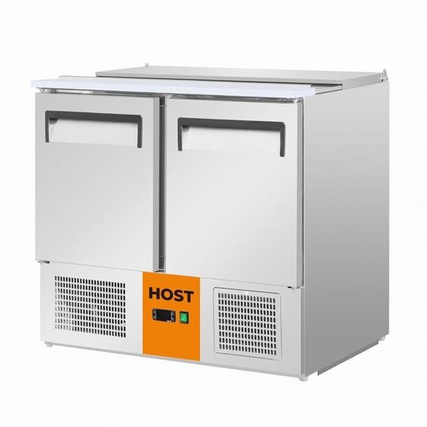 HOST 2 Door Saladette Counter Fridge with chopping board 240Ltr HOST1303SR ht148