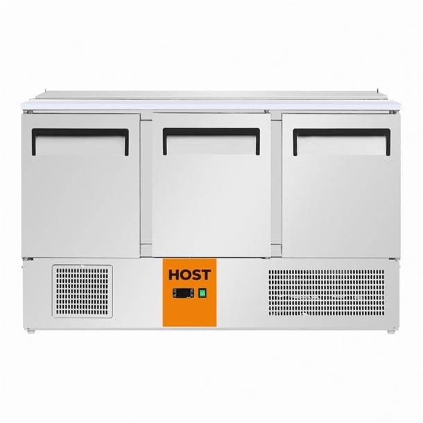 HOST 3 Door Saladette Counter Fridge with Chopping Board 368Ltr HOST1304SR ht152