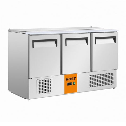 HOST 3 Door Saladette Counter Fridge with Chopping Board 368Ltr HOST1304SR ht152