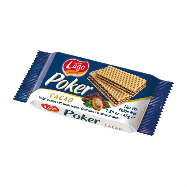 Gastone Lago Poker Cocoa Creme Wafers 45g (20 Pack) ht325