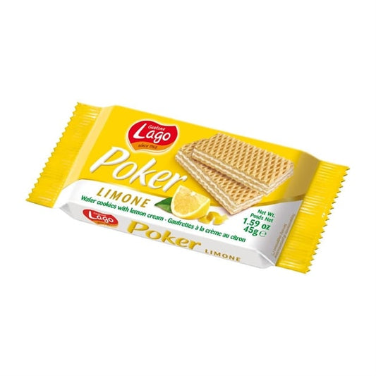 Gastone Lago Poker Lemon Cream Wafers 45g (20 Pack) ht329