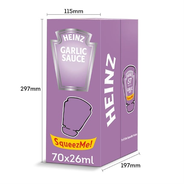 Heinz Garlic Sauce SqueezMe! Sachets 26ml (70 Pack) ht392