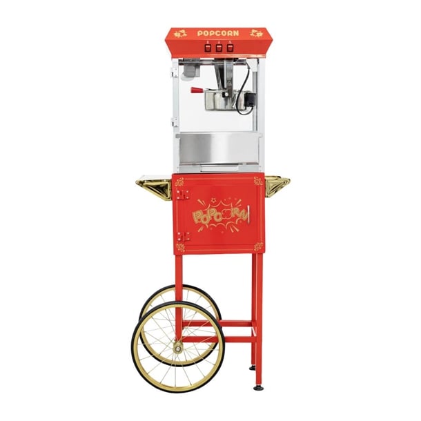A1 Equipment 8oz Popcorn Machine with Cart Red ht426