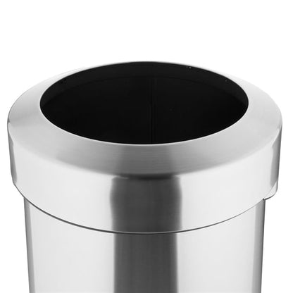 Bolero Bin with Open Top Lid Brushed Steel 70Ltr ht460