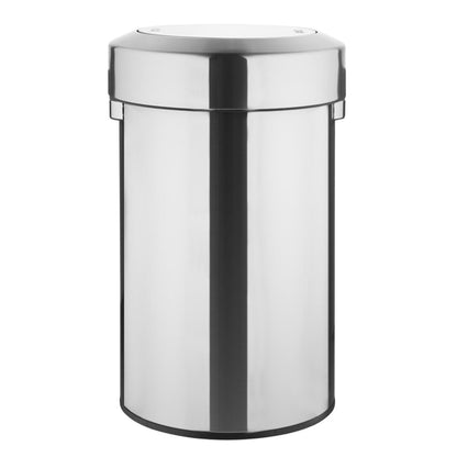 Bolero Bin with Swing Lid Brushed Steel 70Ltr ht461