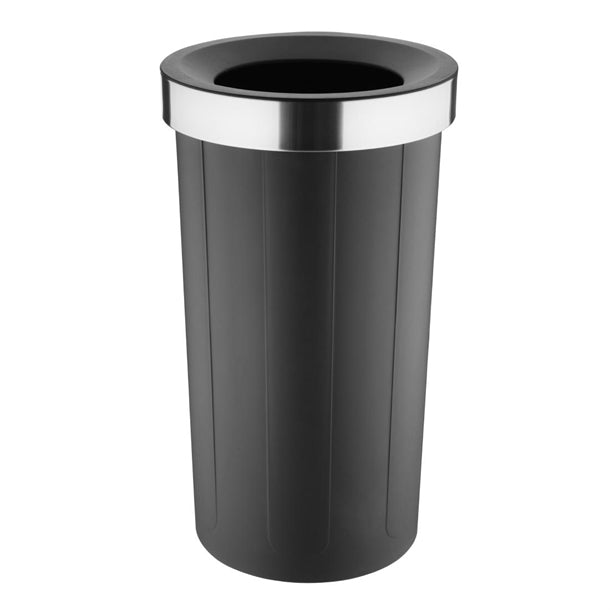 Bolero Bin with Open Top Lid Black 60Ltr ht462