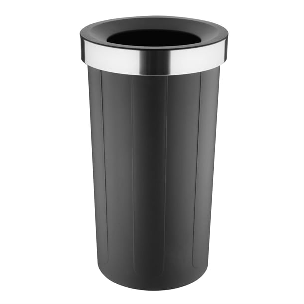Bolero Bin with Open Top Lid Black 60Ltr ht462