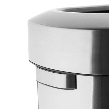 Bolero 'D' Shape Bin with Open Lid Brushed Steel 86Ltr ht463