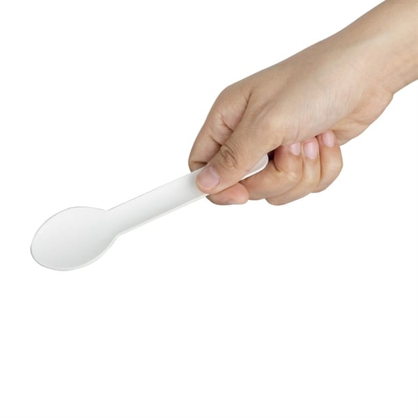 Fiesta Compostable Paper Teaspoons 132mm (100 Pack) ht486