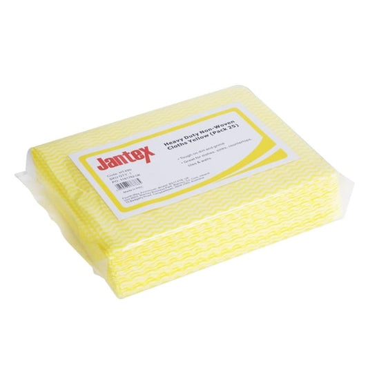 Jantex Heavy Duty Non-Woven Cloths Yellow (25 Pack) ht490