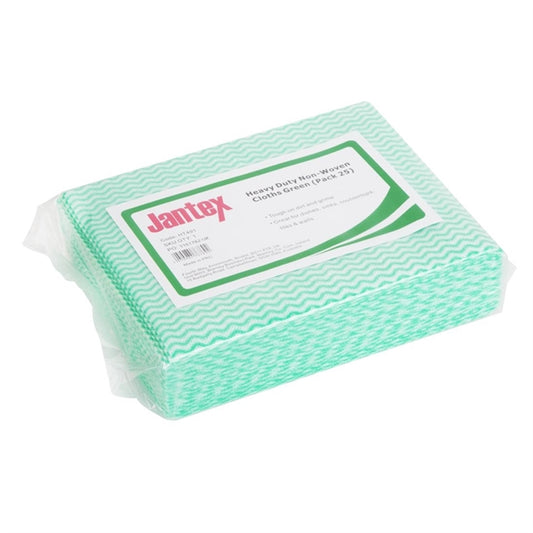 Jantex Heavy Duty Non-Woven Cloths Green (25 Pack) ht491