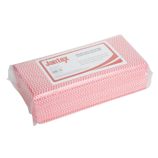 Jantex Washroom Cleaning Cloth Red (50 Pack) ht494