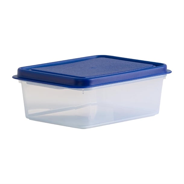 Wham Studio Rectangle Food Box Clear/Blue 1Ltr ht768