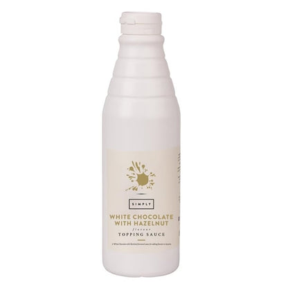 Simply White Chocolate Topping Sauce with Hazelnut Flavouring 1kg ht855