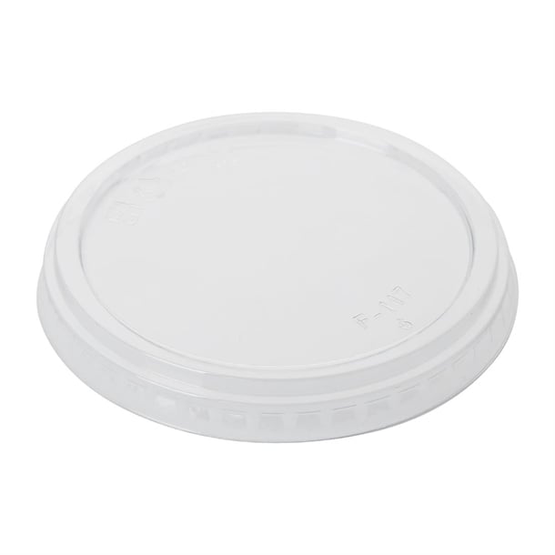 Fiesta Recyclable rPET Flat Lids for Deli Cups 8/12/16oz (300 Pack) hu069