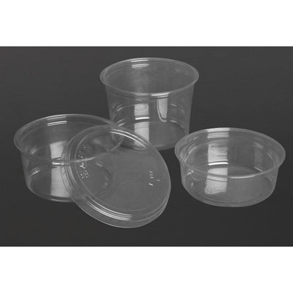 Fiesta Recyclable rPET Flat Lids for Deli Cups 8/12/16oz (300 Pack) hu069